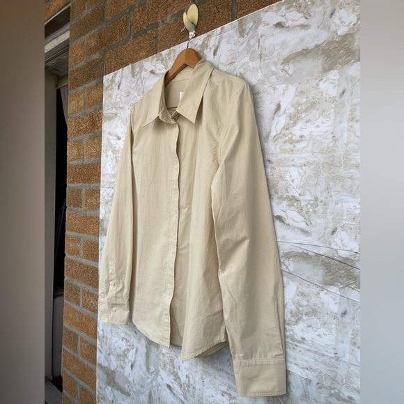 Solid & striped tan boyfriend size XL tan long sleeve shirt - Picture 3 of 11